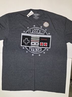 Nintendo Classic Controller Graphic Tee - Dark Gray with Red Accents